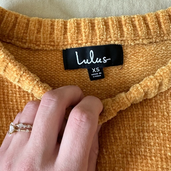 Lulu’s Beautifully Brilliant Mustard Yellow Chenille Knit Sweater - Picture 4 of 4